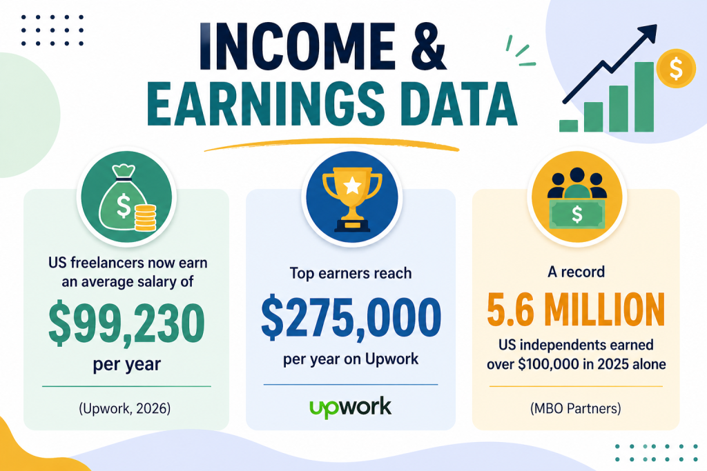 Income and earnings data if freelancers