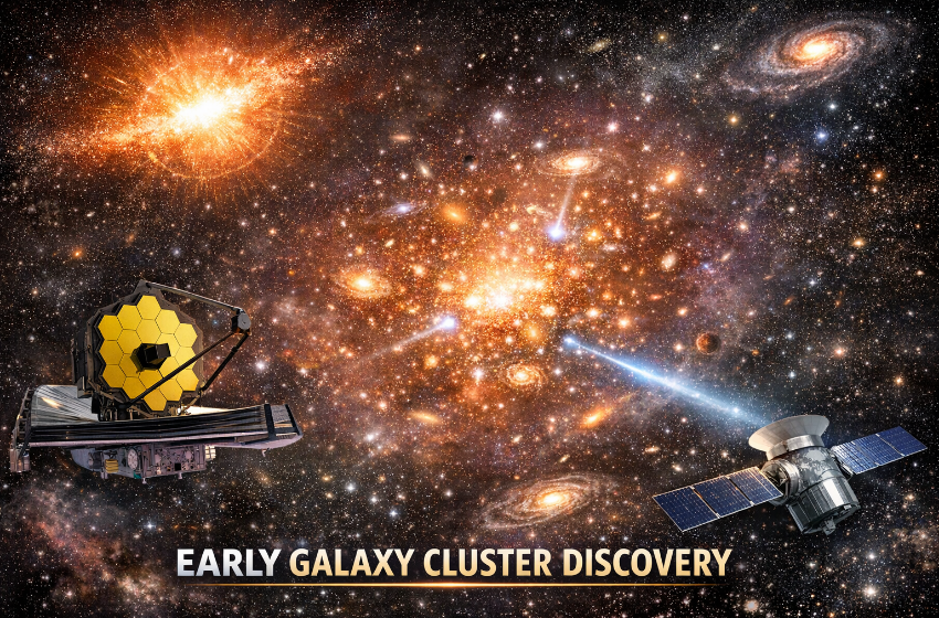 Early Galaxy Cluster Discovery Challenges Big Bang Theory