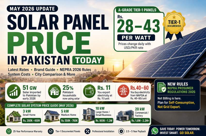 Solar Panel Price in Pakistan Today (2026 Guide)