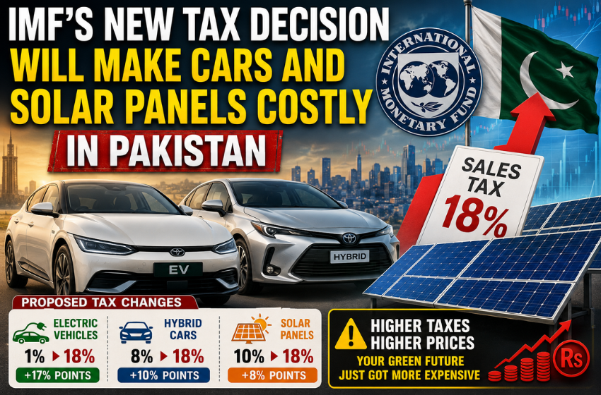 IMF Sales Tax on Electric Vehicles & Solar Panels in Pakistan 2026