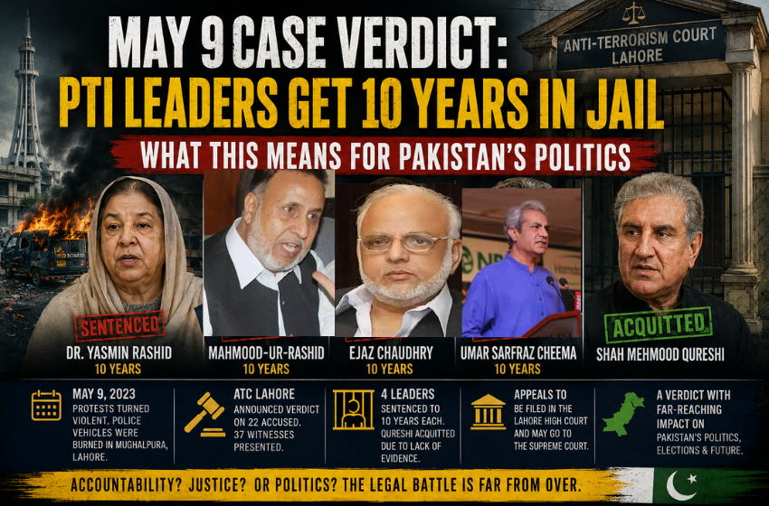 May 9 Case Verdict: PTI Leaders Get 10 Years in Jail: What This Means for Pakistan’s Politics