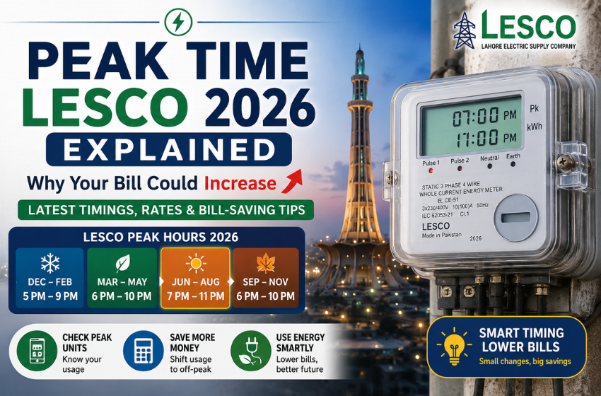 Peak Time LESCO 2026 Explained: Save Money on Bills